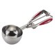 Cake Boss Stainless Steel Tools and Gadgets Mechanical Ice Cream Scoop with Red Silicone Grips