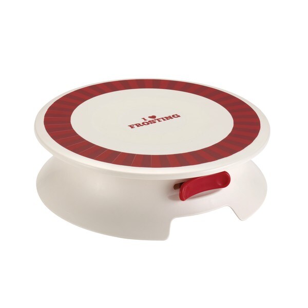 Cake Boss Decorating Tools Cream with 'I Love Frosting' Decal Plastic Cake Decorating Turntable