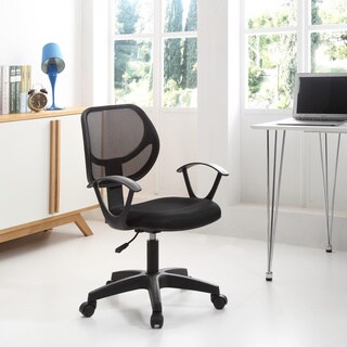 Swiveling Black Mesh Mid-back Task Chair