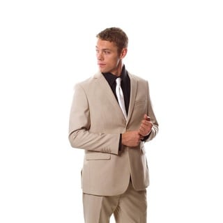 West End Men's Young Look Slim-fit 2-button Beige Suit-Image