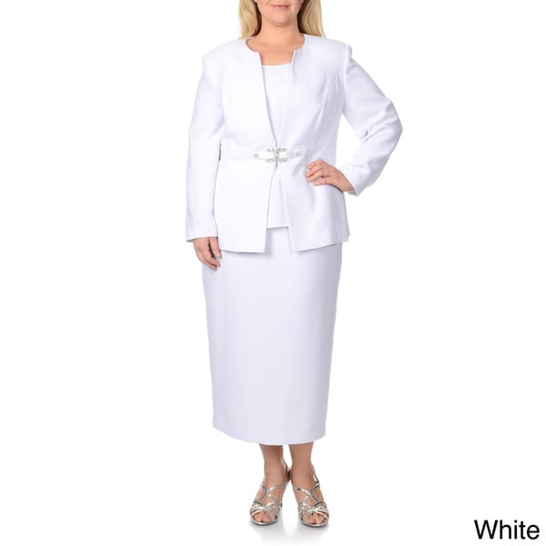 white plus size suits