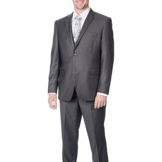 Caravelli Men's Slim Fit Grey Vested Suit-Image