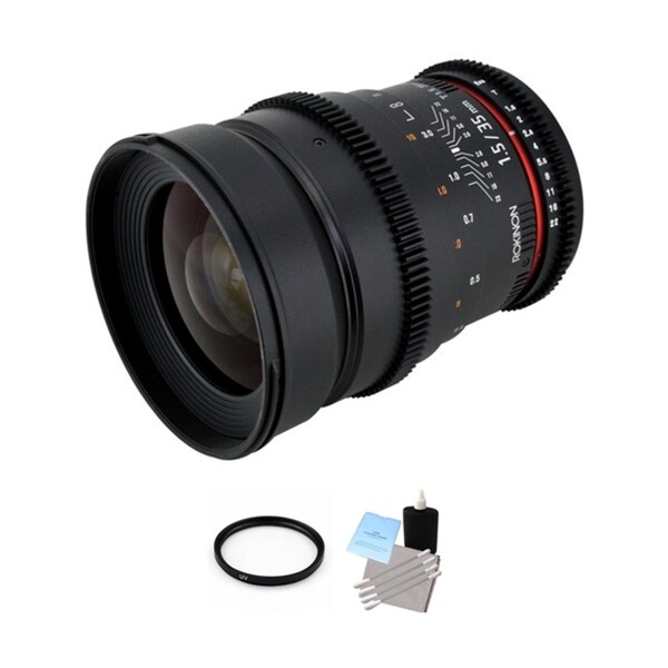 Rokinon 35mm T1.5 Cine AS UMC Lens for Nikon F Mount Bundle