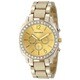 Vernier Women's Stone Bezel Goldtone Bone Resin Watch