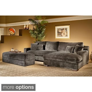 Hot Offers Doris 3-piece Smoke Sectional Sofa with Storage Ottoman