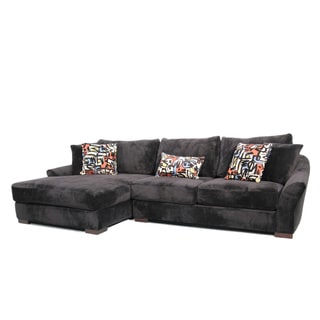 @@@ >  Audrey Two-piece Ebony Contemporary Sectional Sofa