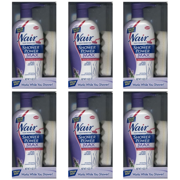 Nair Shower Power Max 11-ounce Hair Removal Cream (Pack of 6)