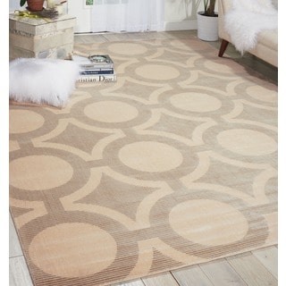 Best Shopping Nourison Luminance Cream Grey Rug (9'3 x 12'9)
