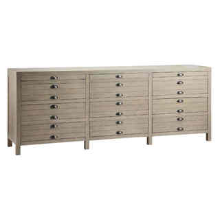 (>_<)  Merrimac Grey Driftwood 12-drawer Credenza