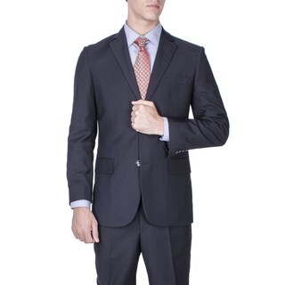 Men's Black Tonal 2-button Modern-fit Suit-Image