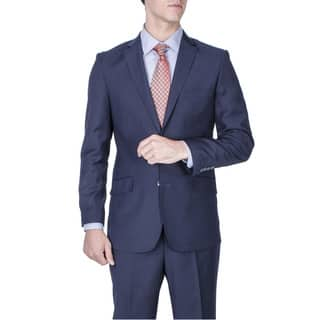 Men's Navy Blue Tonal 2-button Slim Fit Suit-Image