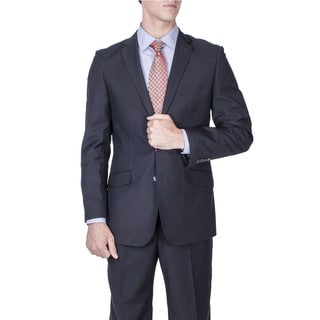 Men's Black Tonal 2-button Slim Fit Suit-Image