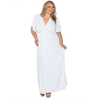 plus size white maxi dress