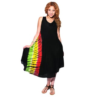 Tie Dye Rasta Beach Sleeveless Summer Dress-Image