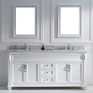 ###  Virtu USA Victoria 72-inch White Double Round Sink Vanity Set