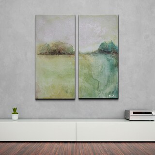 Low Price Alexis Bueno 'Abstract BXXVII' 2-piece Canvas Wall Art