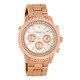 Vernier Paris Women's Genuine Diamond Swiss Quartz Rose Goldtone Chronograph Bracelet Watch