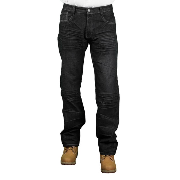 MO7 Men's Black Modern Straight Fit Fashion Jeans