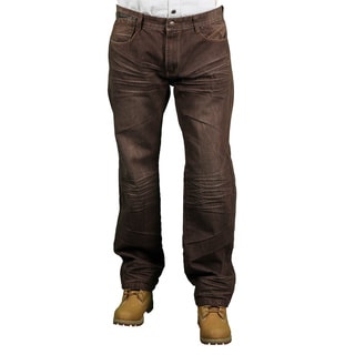 MO7 Men's Brown Modern Straight Fit Fashion Jeans-Image