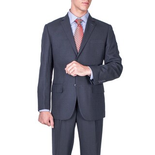 Men's Modern Fit Grey Wool 2-button Wool Suit-Image