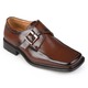 Boston Traveler Men's Square Toe Buckle Detail Loafers