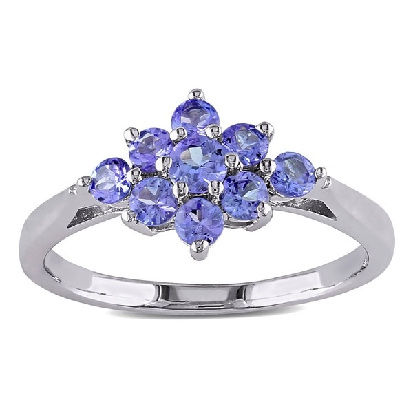 Miadora-Sterling-Silver-Tanzanite-Cluster-Ring-with-Bonus-Earrings ...