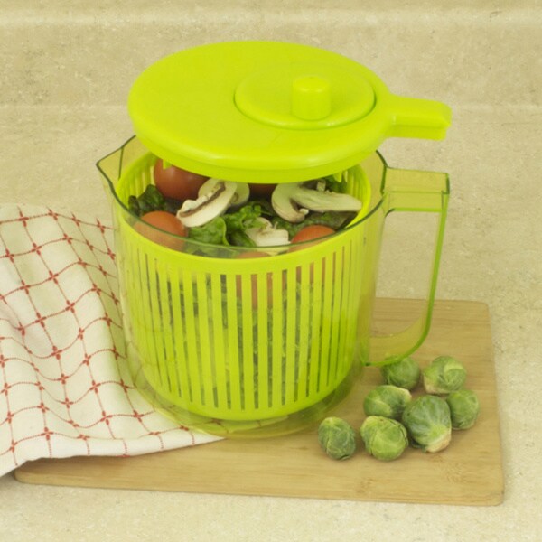 ExcelSteel 3-quart All-In-One Salad Spinner and Measuring Cup