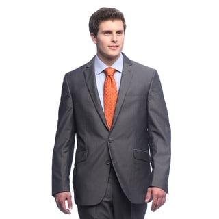 Kenneth Cole Reaction Men's Slim Fit Grey Bankers Striped Suit Separate Coat-Image