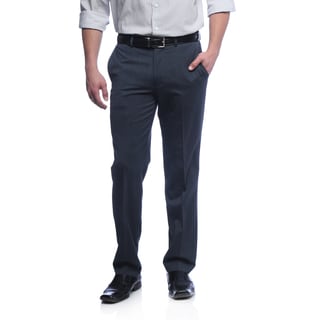 Kenneth Cole New York Men's Slim Fit Blue Wool Blend Pants-Image