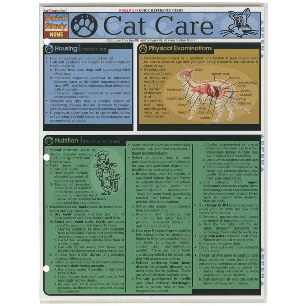 Quick Study Reference Guide-Cat Care