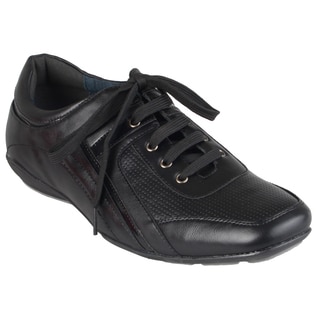 Boston Traveler Men's Black Square Toe Lace-up Shoes