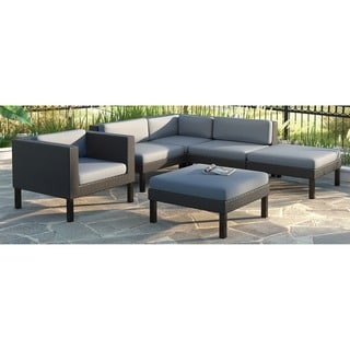 Buy Online CorLiving Oakland 6-piece Sectional with Chaise Lounge and Chair Patio Set