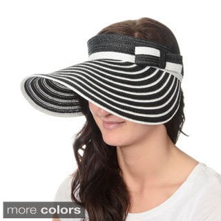 Magid Hats Women's Striped Roll-up Sun Visor-Image