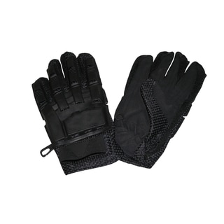 I&amp;I Sports Vented Armored Full-finger Black Leather Gloves-Image