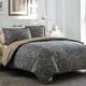 City Scene Milan Charcoal Reversible 2-piece Twin Size Cotton Duvet Cover Set (As Is Item)