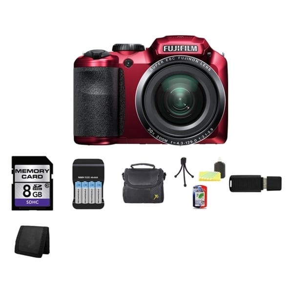 Fujifilm FinePix S4800 16MP Red Digital Camera 8GB Bundle