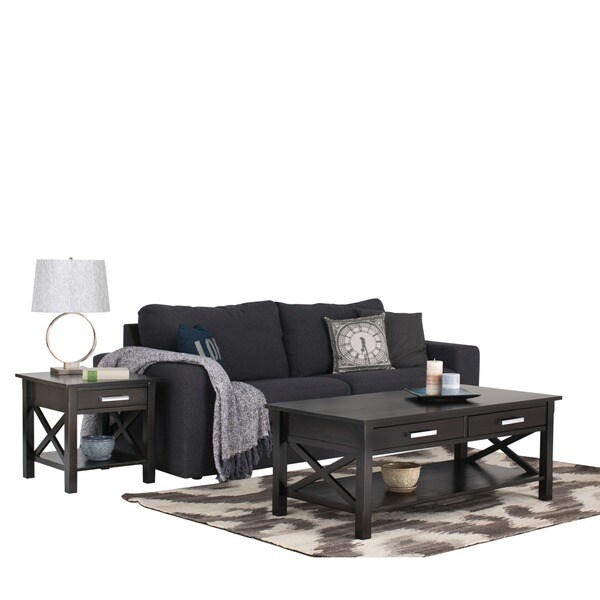 WYNDENHALL Waterloo Collection Dark Walnut Brown Coffee Table 16270681