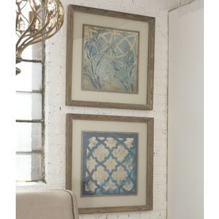 Great Prices Meagher 'Stained Glass Indigo' 2-piece Framed Canvas Art Set