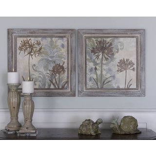( ._.) Erin Lange 'Floral Oasis' 2-piece Framed Canvas Art Set