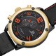 Joshua & Sons Men's Multifunction Double-Layered Dial Leather Strap Watch