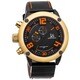 Joshua & Sons Men's Multifunction Double-Layered Dial Leather Strap Watch