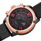 Joshua & Sons Men's Multifunction Double-Layered Dial Leather Strap Watch