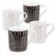 Konitz 100% Coffee White and Black (Set of 4)