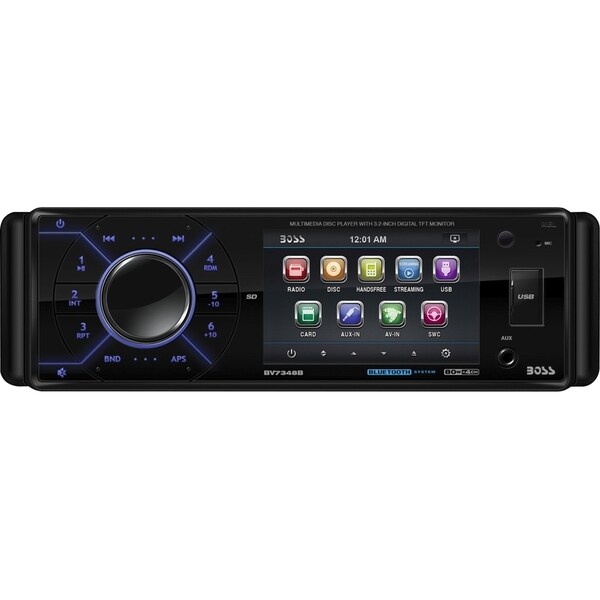 Boss Audio BV7348B Single-DIN 3.2 inch Screen DVD Player Receiver, Bl