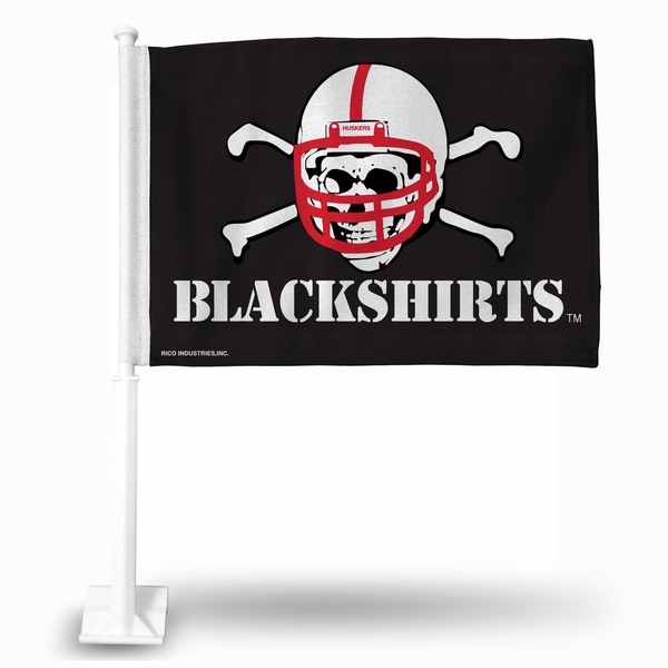 NCAA Nebraska Huskers "Blackshirts" Car Flag