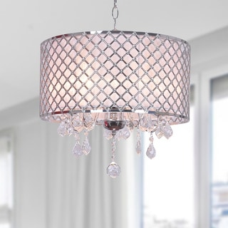 Carina Chrome Finish Drum Shade Crystal Chandelier