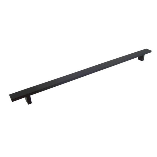 Contemporary 16inch Matte Black Rectangular Bar Pull Handles
