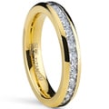 Oliveti Goldplated Titanium Princess-cut Cubic Zirconia Eternity Ring