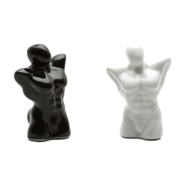 Red Vanilla Opposites Muscle Man Salt and Pepper Set