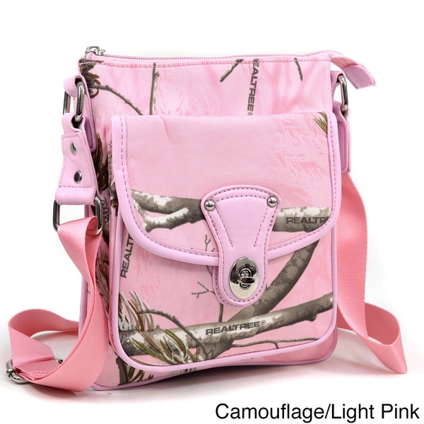 Realtree Camouflage/ Pink Messenger Crossbody Bag 16276902